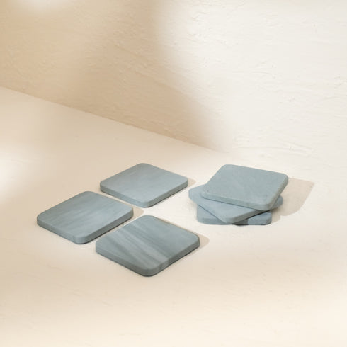Handmade Real Marble Drink Coasters – 3 Shapes, 4 Natural Colours